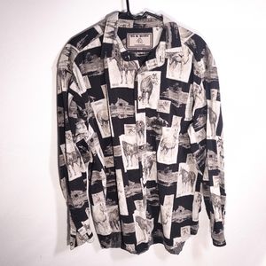 Bit & bridle xlt western cowboy shirt mens